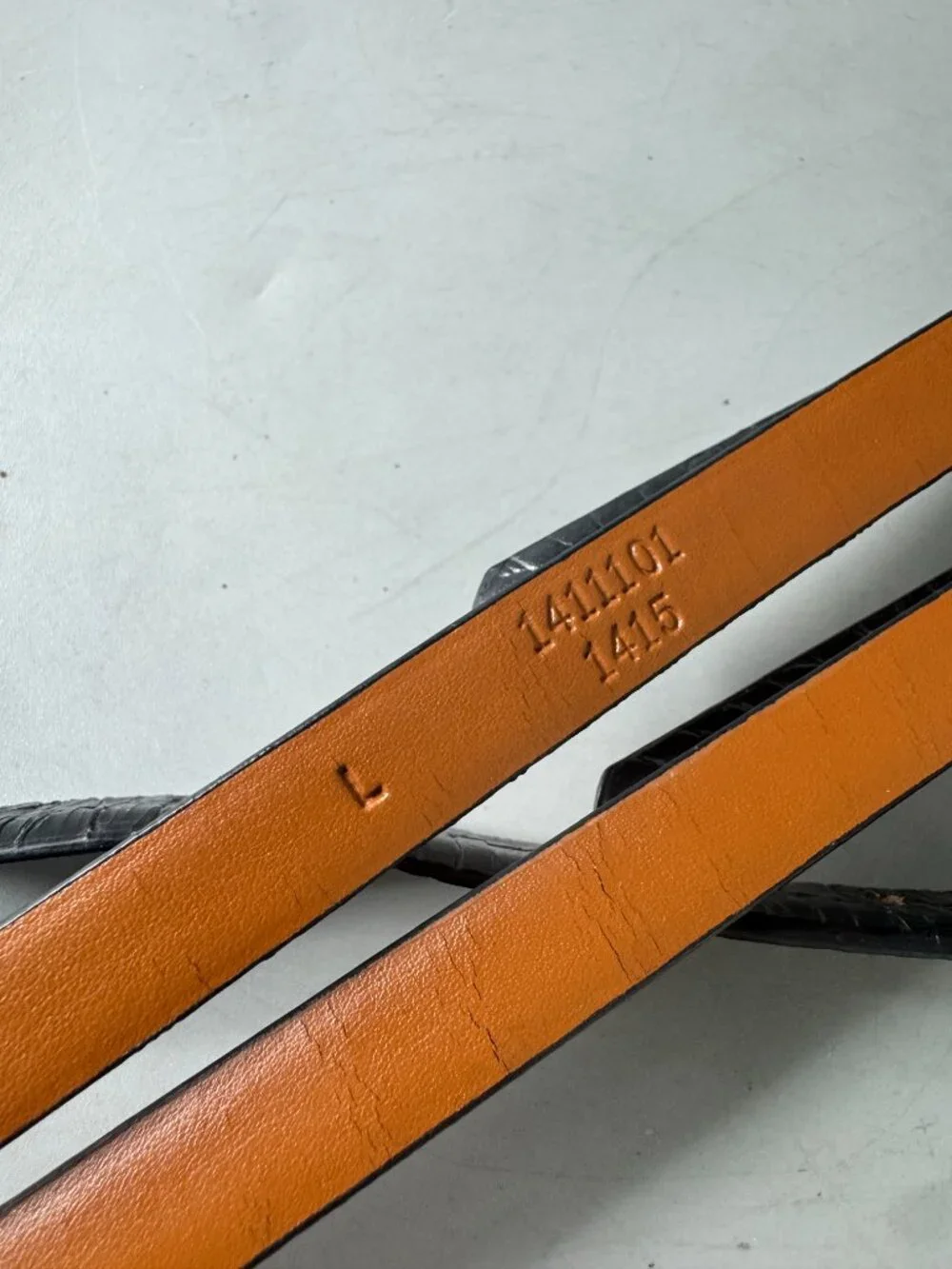 Lauren Ralph Lauren Tri-Strap Black Leather Belt, Size L